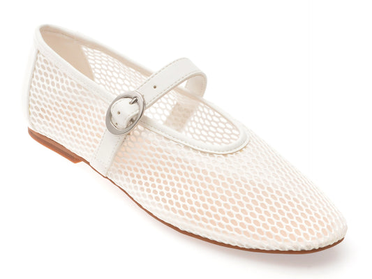 Balerini ALDO albi, QUINCEY 100, din material textil
