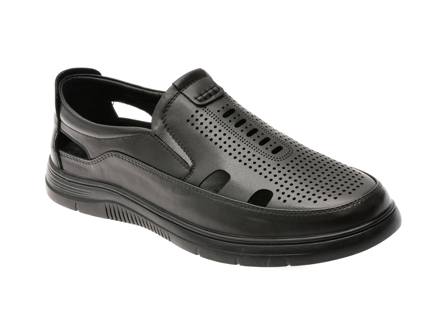 Pantofi BITE THE BULLET negri, T8501, din piele naturala
