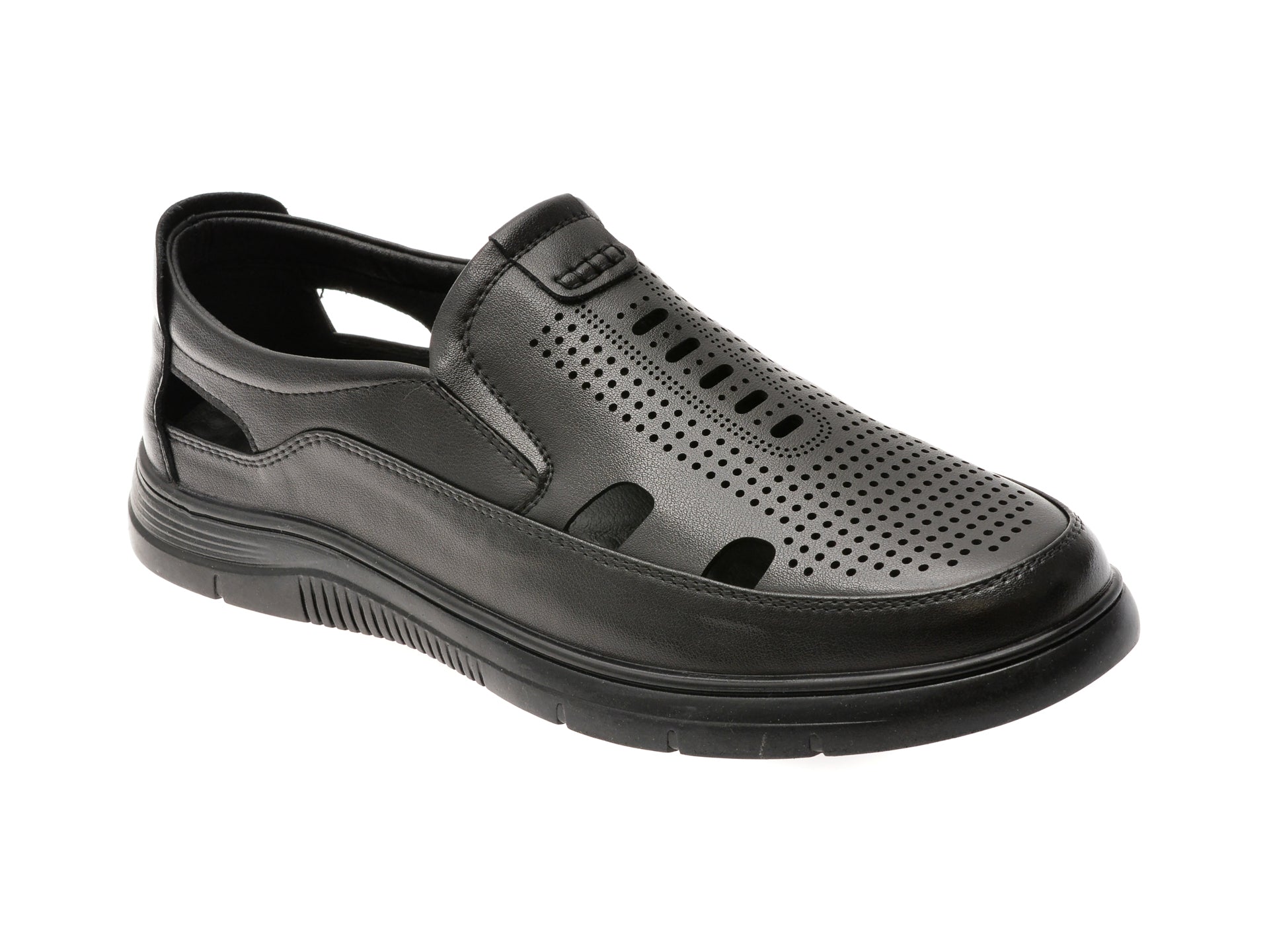 Pantofi BITE THE BULLET negri, T8501, din piele naturala