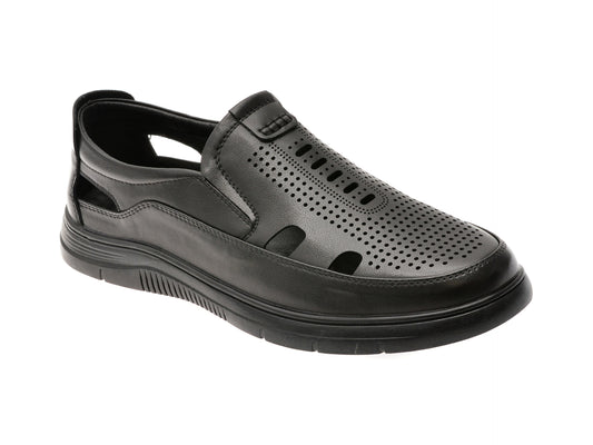 Pantofi BITE THE BULLET negri, T8501, din piele naturala