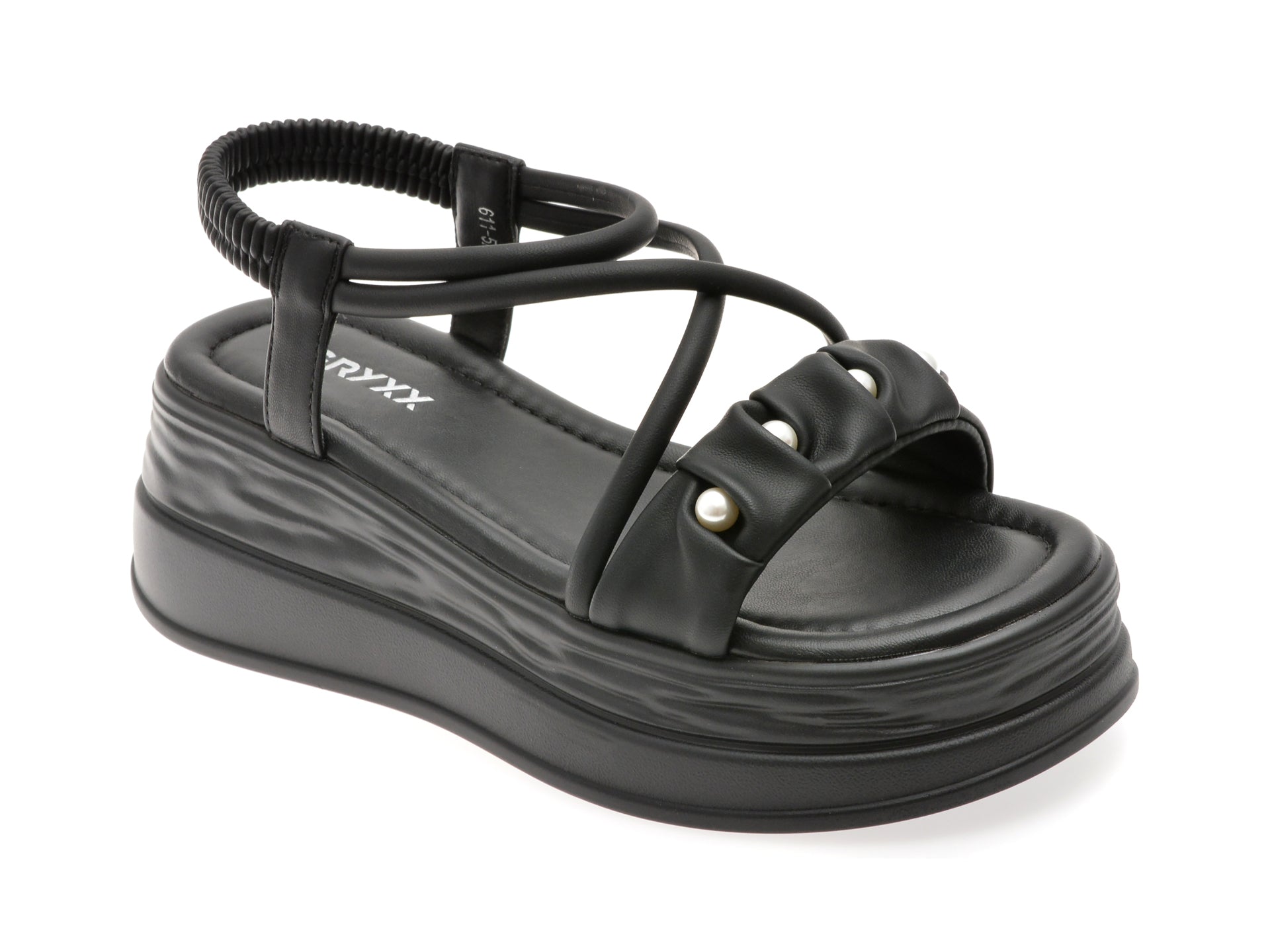 Sandale GRYXX negre, 611, din piele ecologica
