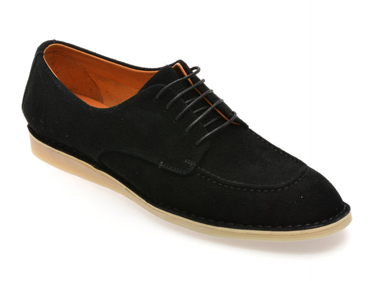 Pantofi EPICA negri, B463, din piele intoarsa