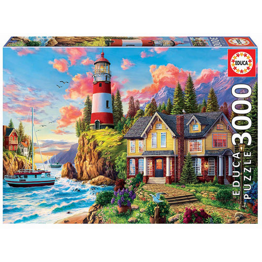 Puzzle - Lighthouse landscape, 3000 piese - Educa