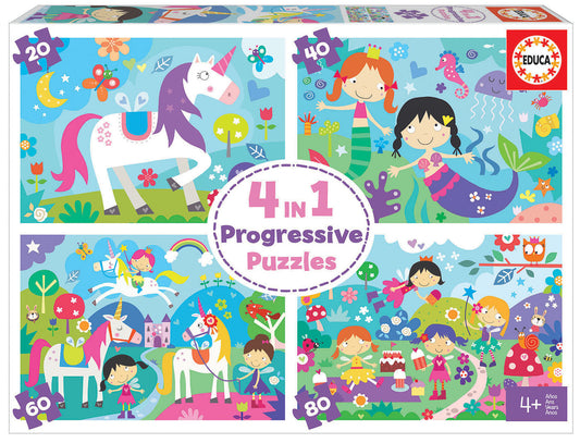 Puzzle 4in1 - Fantasy Friends - Educa