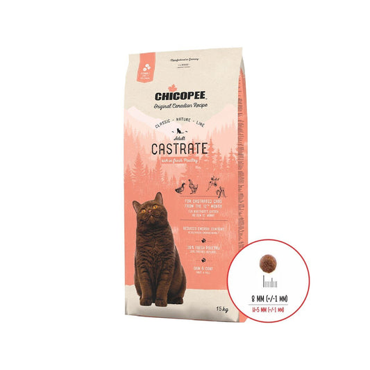 Hrana Uscata Pisici, Chicopee Classic Nature Line, Castrate, Poultry, 15 kg