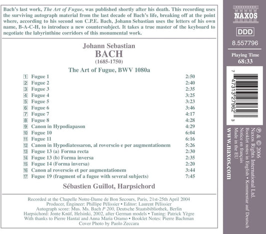 J. S. Bach: The Art Of Fugue- Sebastien Guillot