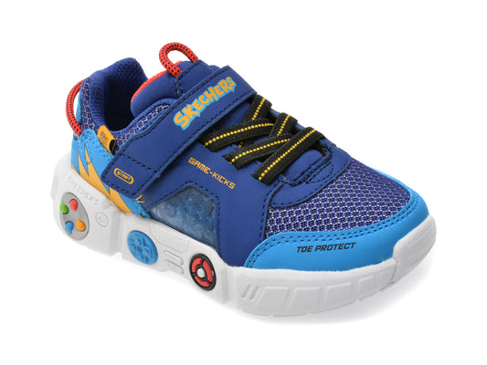 Pantofi sport SKECHERS bleumarin, GAMETRONIX, din material textil