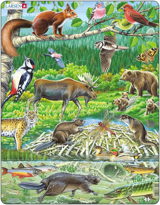 Puzzle 45 piese - Maxi - Nordic Forest - Larsen