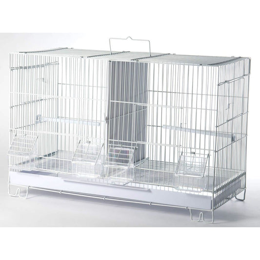 Colivie cu separator Alb, 59x26x39 cm