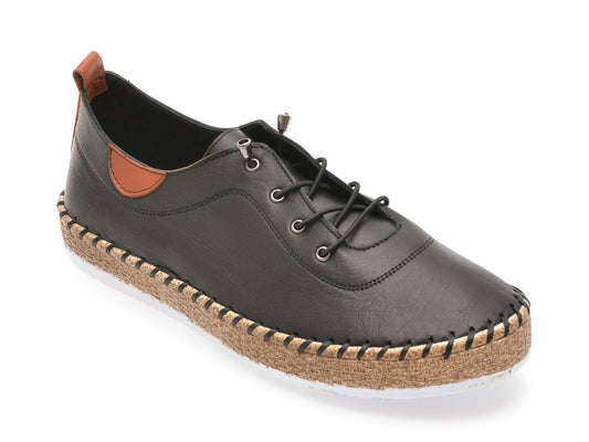Pantofi EVIDA negri, EVHT301, din piele naturala