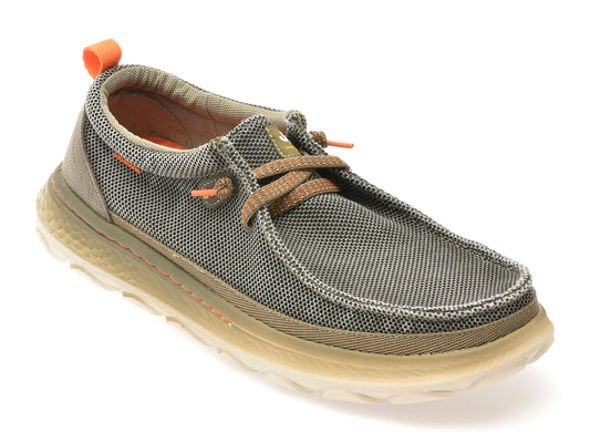 Mocasini JEEP gri, M51042A, din material textil