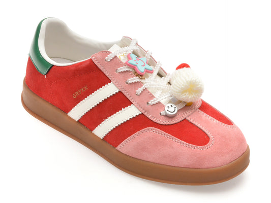 Pantofi sport GRYXX rosii, C9216, din piele naturala