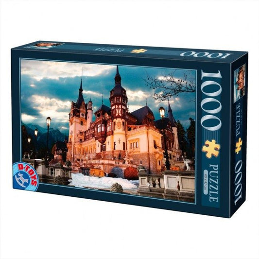 Puzzle 1000 piese - Imagini din Romania - Castelul Peles - Seara - D-Toys