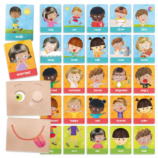 Joc educativ - Emotions and Actions Montessori Flash Cards- Headu