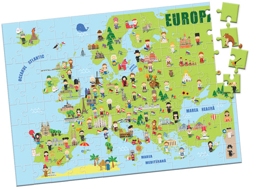 Puzzle 104 piese - Harta Europei - Didactica Publishing House