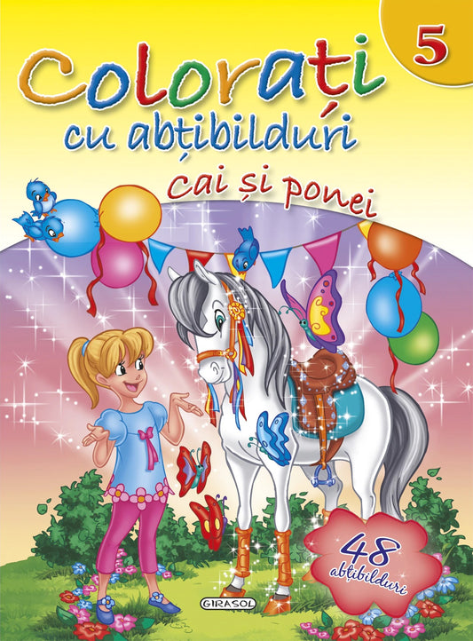 Colorati cu abtibilduri 5 - Cai si ponei (48 abtibilduri) 