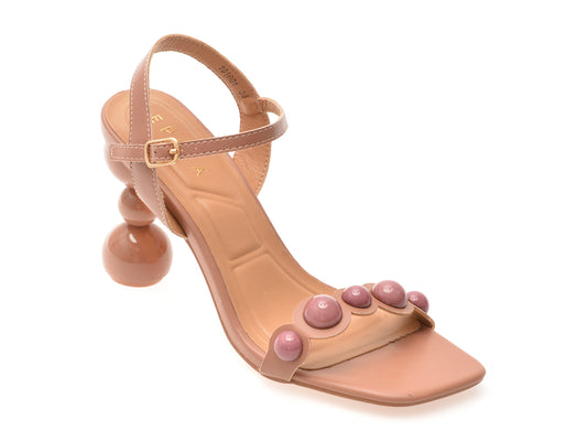 Sandale elegante EPICA maro, 101601, din piele ecologica