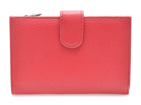 Portofel fucsia, D8346, din piele naturala