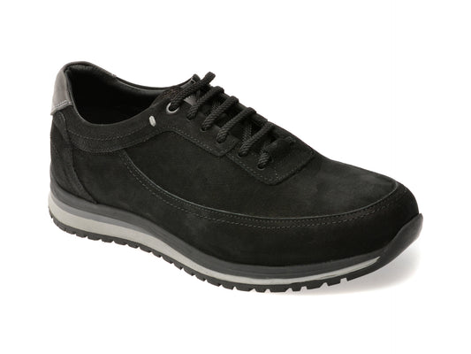 Pantofi sport OTTER negri, 4161, din nabuc