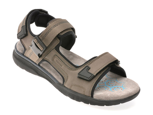 Sandale GEOX gri, U55ELB, din piele ecologica