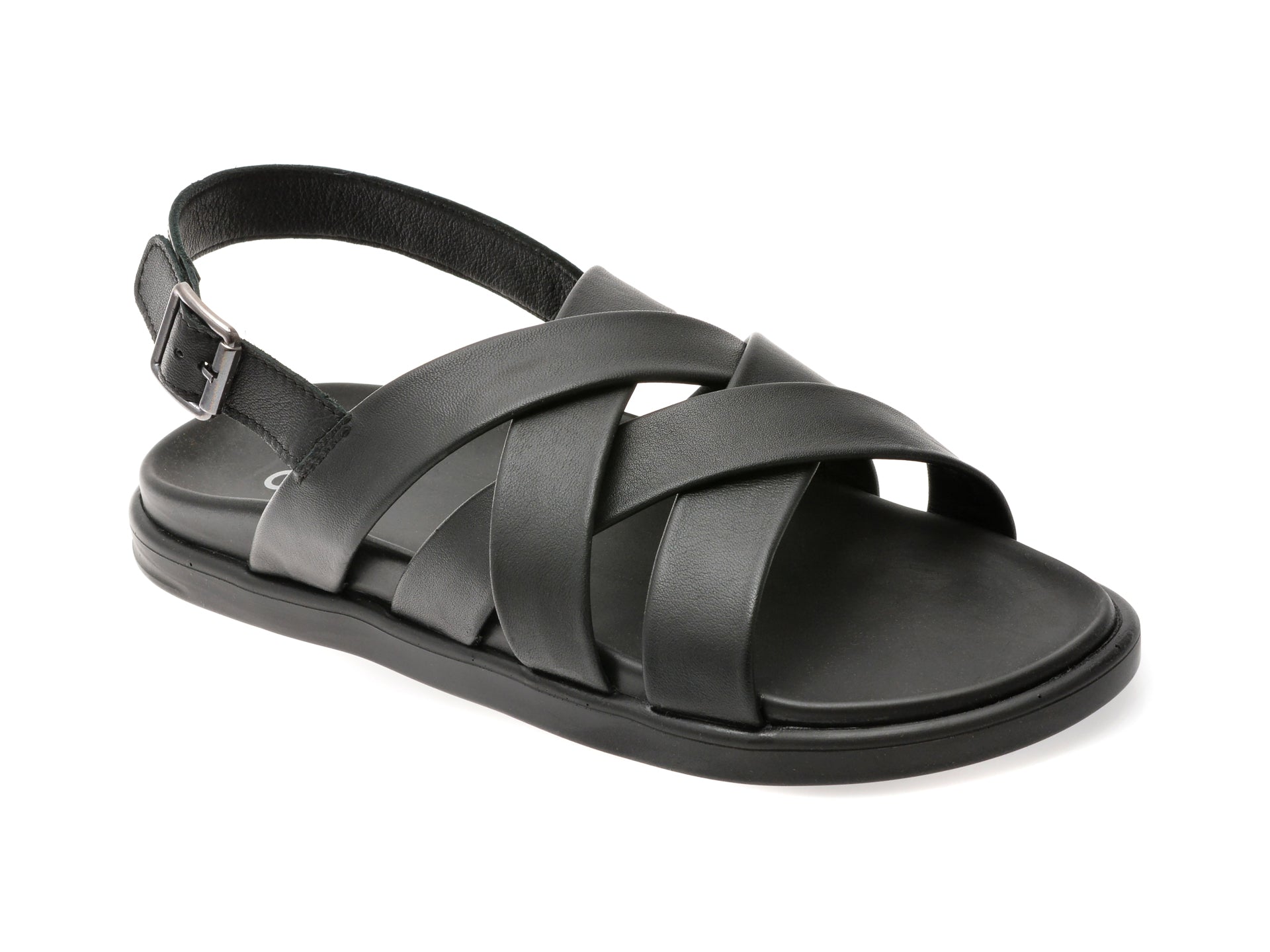Sandale OTTER negre, 19555, din piele naturala