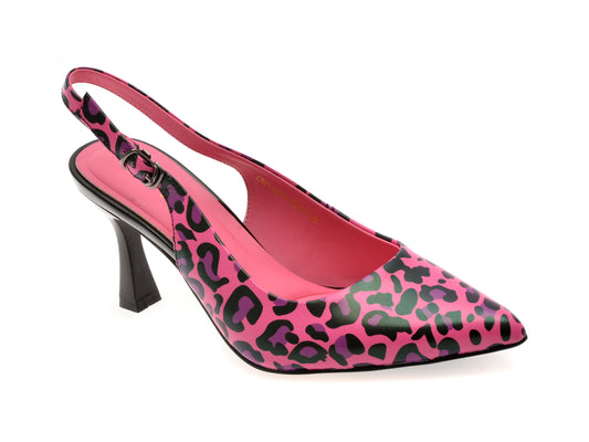 Pantofi eleganti GRYXX fucsia, H814, din piele naturala