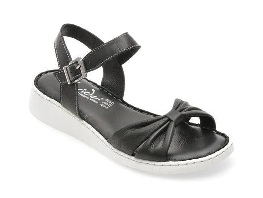 Sandale EVIDA negre, EVP104, din piele naturala