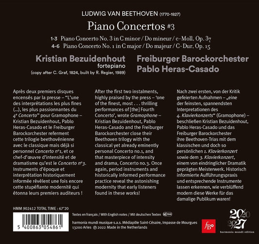 Beethoven: Piano Concertos Nos. 1 & 3- Ludwig Van Beethoven, Freiburger Barockorchester