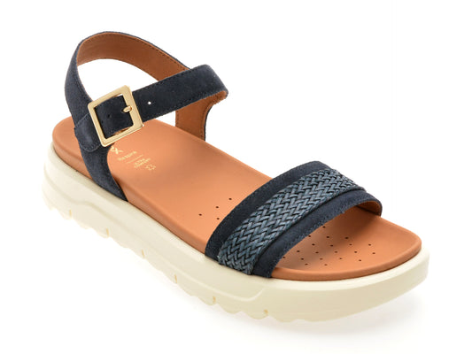 Sandale GEOX bleumarin, D55SZC, din piele intoarsa