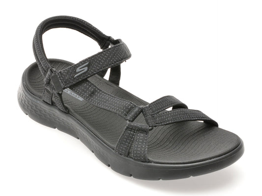 Sandale SKECHERS negre, GO WALK FLEX, din material textil