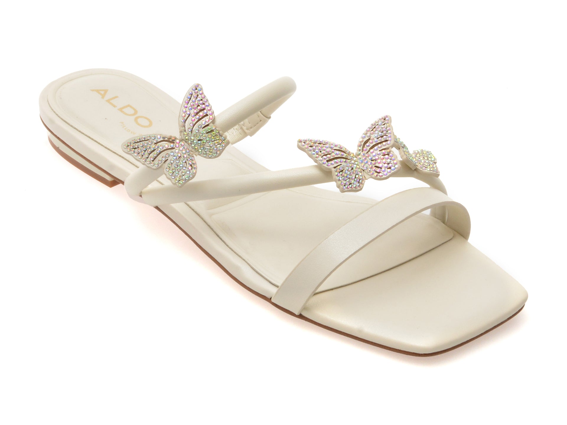 Papuci ALDO albi, FLYHIGH 121, din piele ecologica