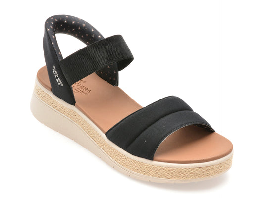 Sandale SKECHERS negre, BOBS SUN RAY, din material textil