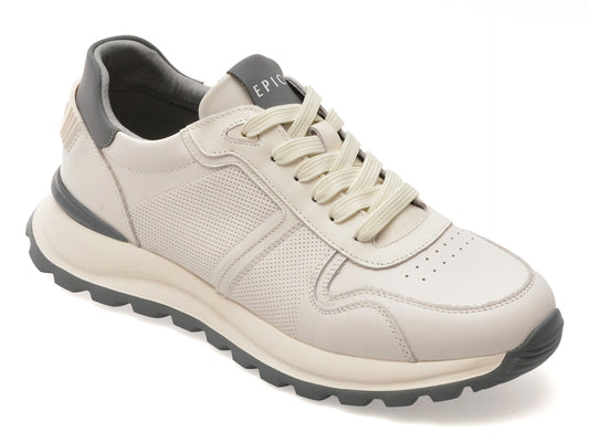 Pantofi sport EPICA albi, 5739, din piele naturala