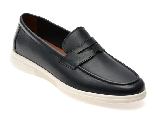 Mocasini GRYXX bleumarin, MU140, din piele naturala