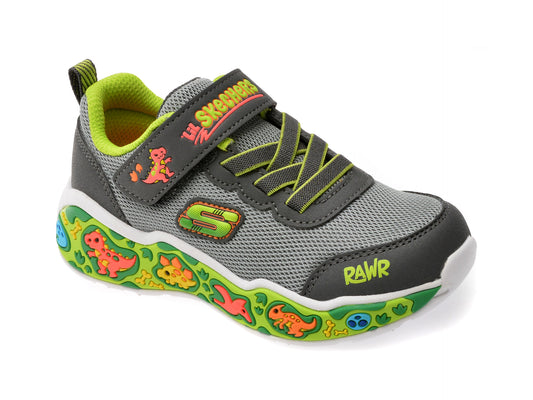 Pantofi sport SKECHERS gri, PLAY SCEN, din material textil