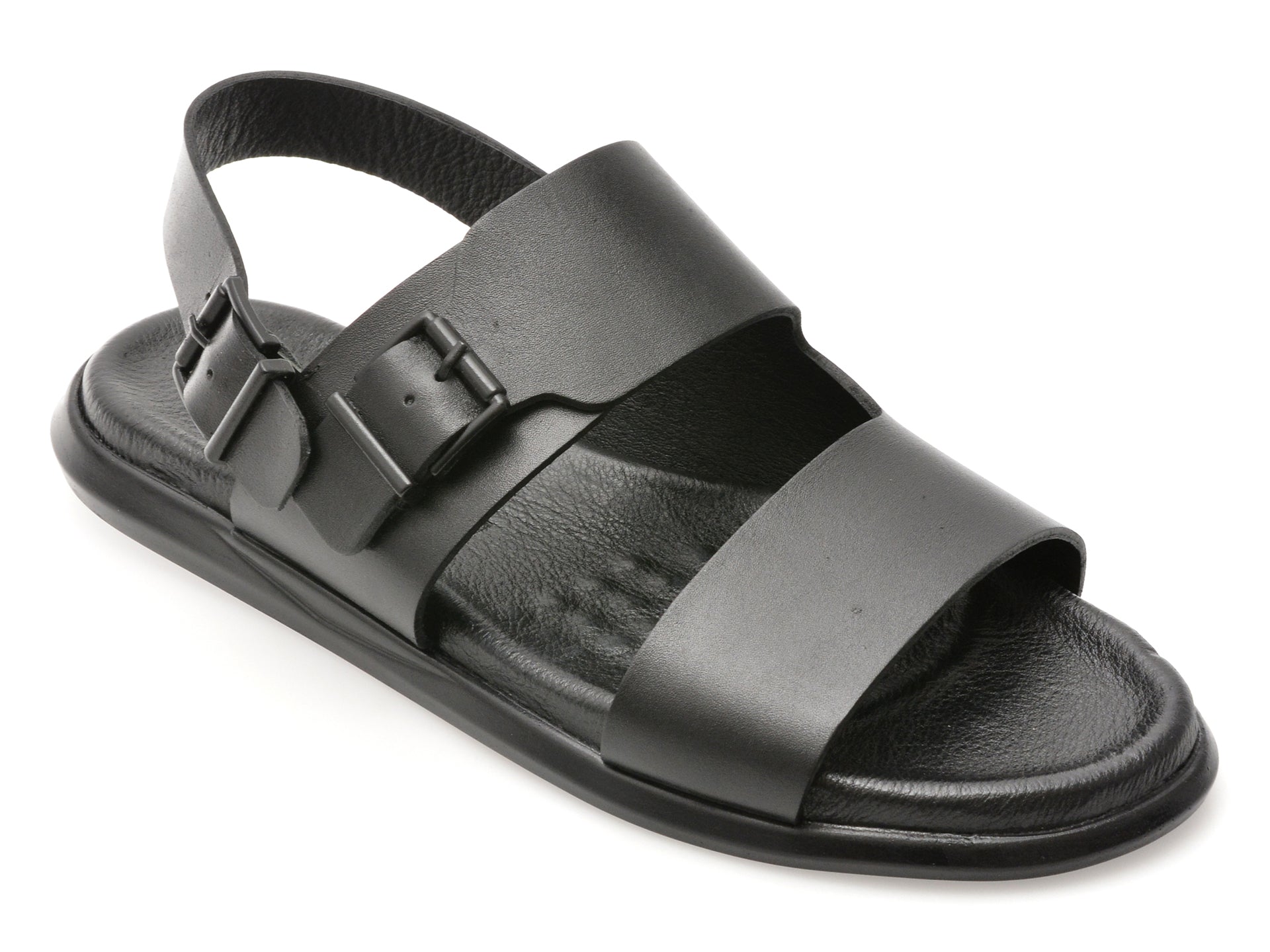Sandale OTTER negre, AL420, din piele naturala