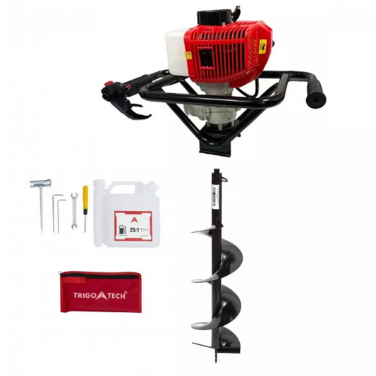 Motoburghiu - Foreza Pamant - BRILLO F4200 - Putere 5.7 CP, 8000 RPM, 52CC  + 1 burghiu 200 mm