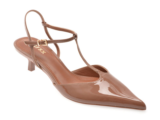 Pantofi eleganti GRYXX maro, 82946, din piele naturala lacuita