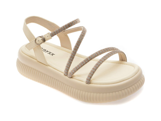 Sandale GRYXX bej, F503, din piele ecologica