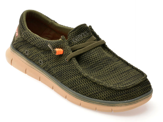 Mocasini GRYXX kaki, 40083, din material textil