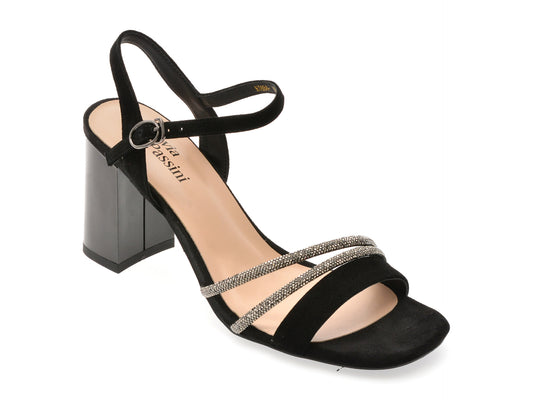 Sandale FLAVIA PASSINI negre, X8718, din piele intoarsa