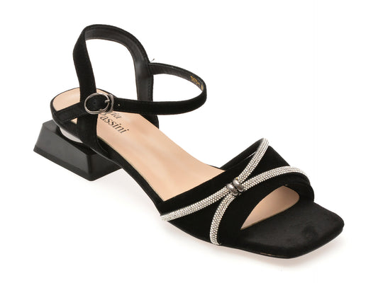 Sandale FLAVIA PASSINI negre, M293, din piele intoarsa