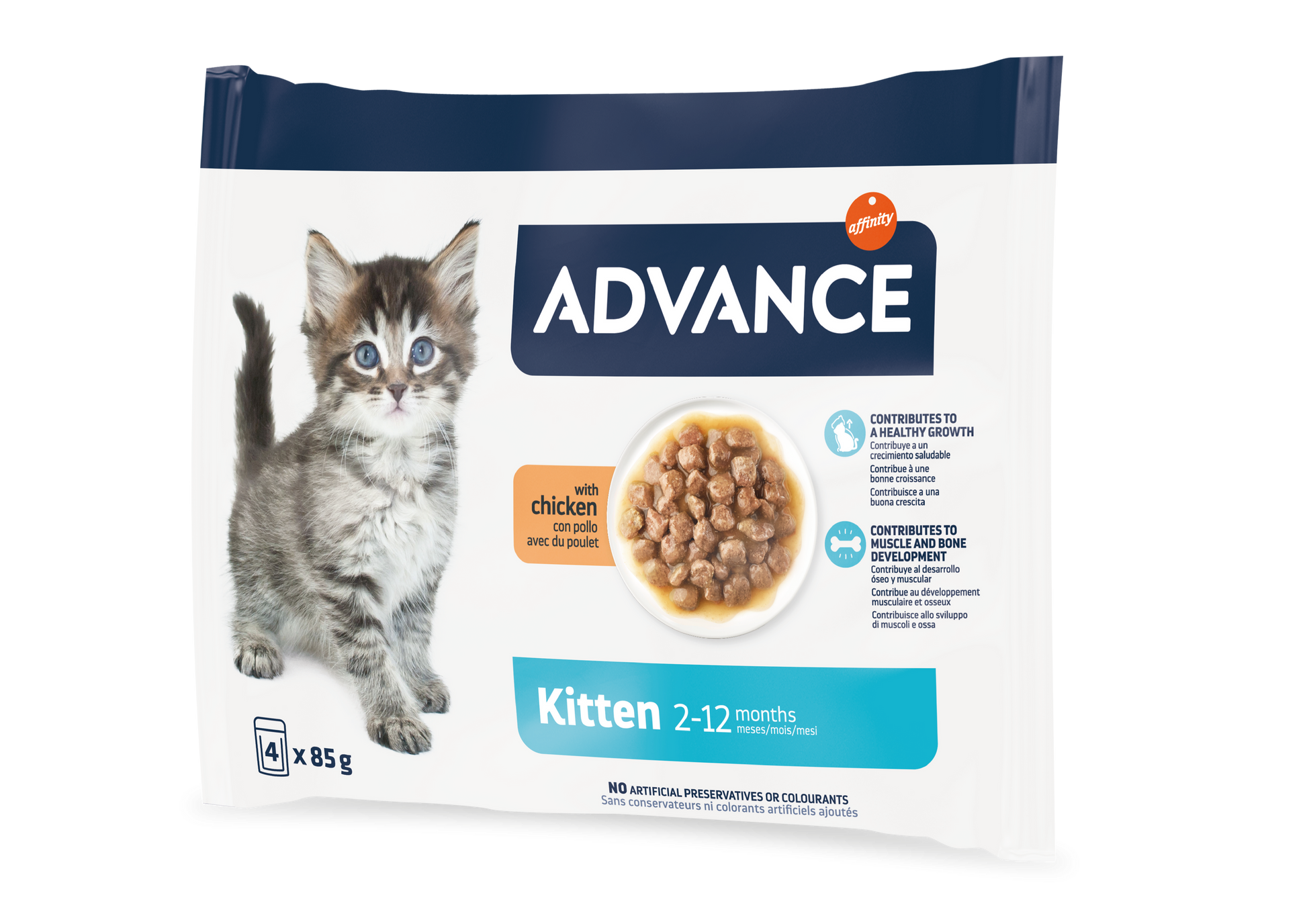 Advance Cat Wet Kitten Pui Multipack, 4x85 g