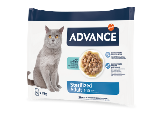 Advance Cat Wet Sterilized Cod Multipack, 4x85 g