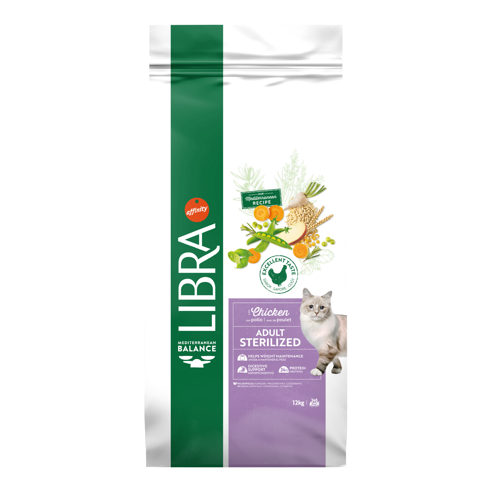 Hrana Uscata Pisici Adulte Sterilizate, Libra Cat Adult Sterilizat, Pui, 12 kg