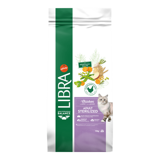 Hrana Uscata Pisici Adulte Sterilizate, Libra Cat Adult Sterilizat, Pui, 12 kg