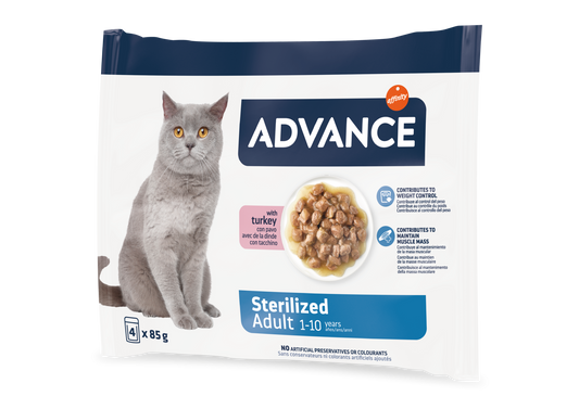 Advance Cat Wet Sterilized Curcan Multipack, 4x85 g