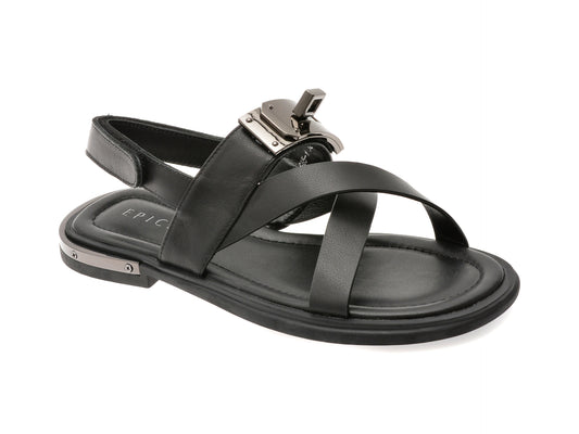 Sandale EPICA negre, V951G65, din piele naturala