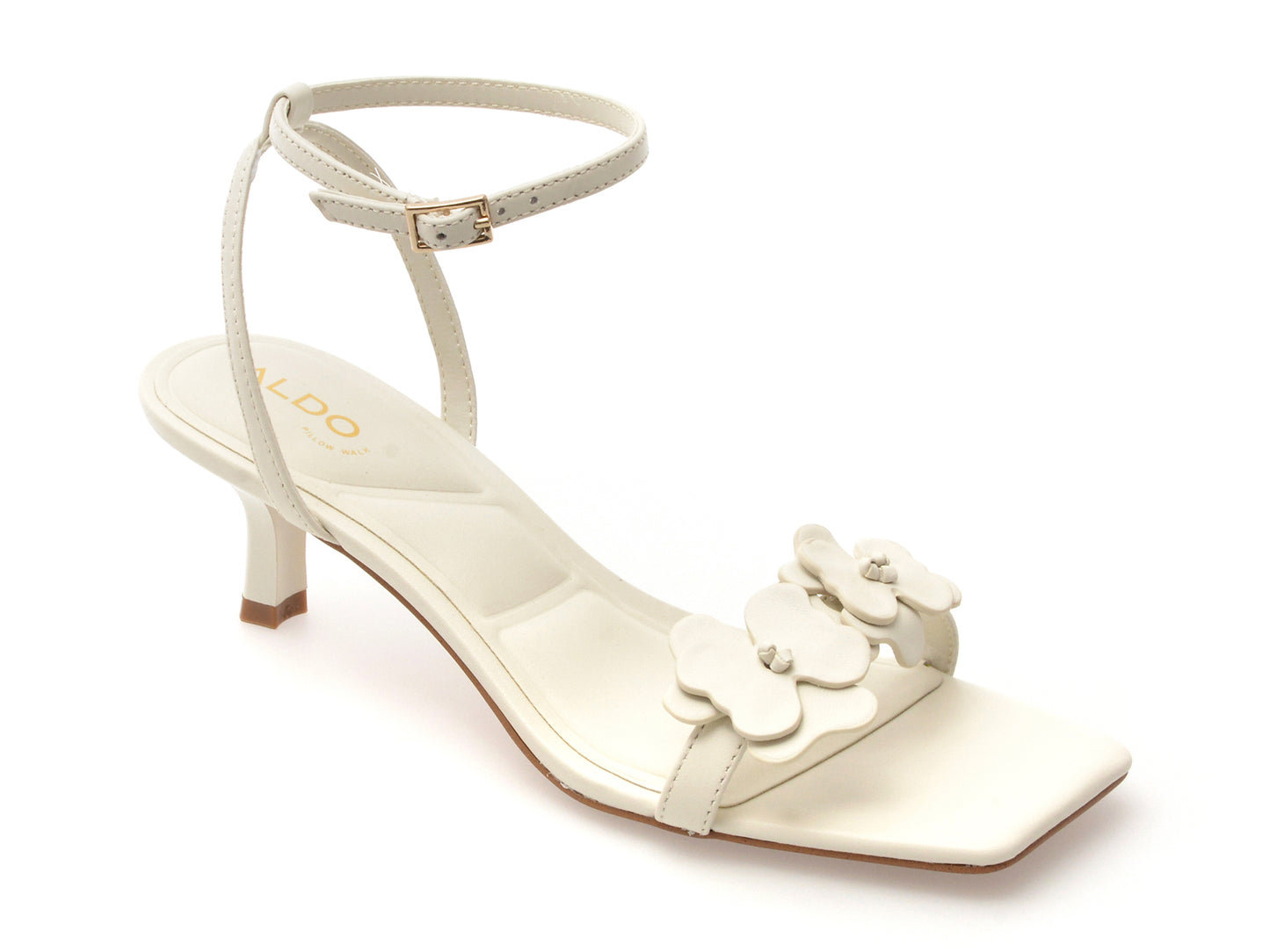 Sandale elegante ALDO albe, DAISYROSE 121, din piele naturala