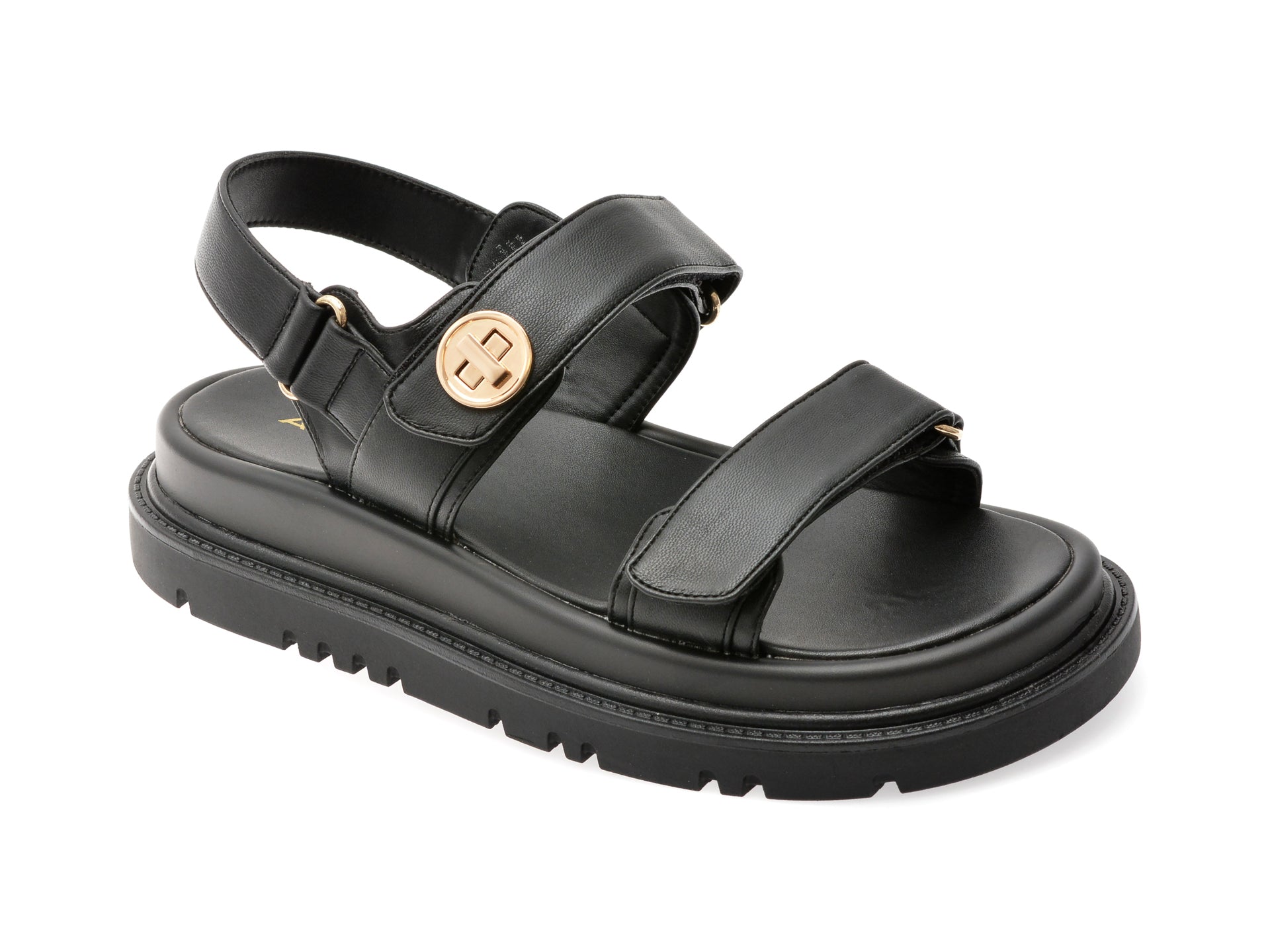 Sandale ALDO negre, LINETTE 001, din piele ecologica